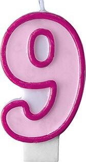 Sviečka narodeninová, 7 cm, číslica „9