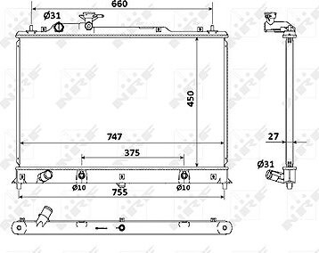 NRF Chladič, chladenie motora 53904