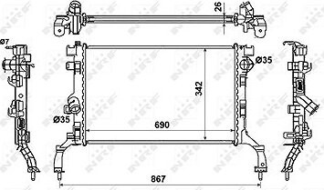 NRF Chladič, chladenie motora 53967