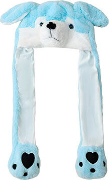 Excellent Plyšová čepice s pohyblivýma ušima - Tyrkysový husky