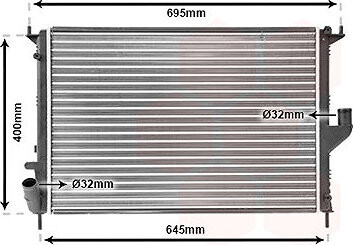 VAN WEZEL chladič, chladenie motora 43002477