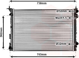 VAN WEZEL chladič, chladenie motora 43002259