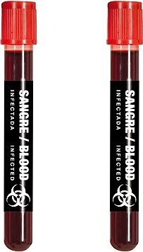 Guirca Skúmavka na krv, umelá krv 15 ml, Halloween 2 ks