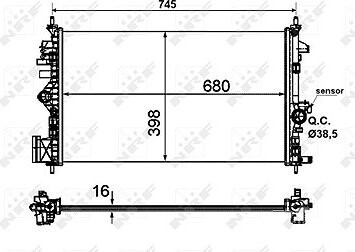 NRF Chladič, chladenie motora 53773