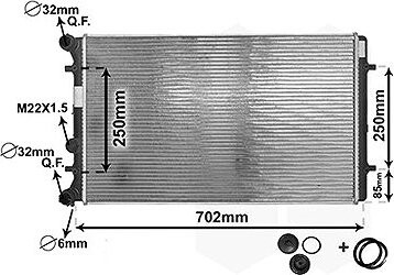 VAN WEZEL chladič, chladenie motora 03002129