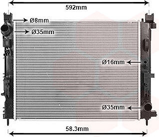 VAN WEZEL chladič, chladenie motora 15012700