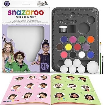 SNAZAROO Veľká sada farieb na tvár, Party pack, 22 dielov