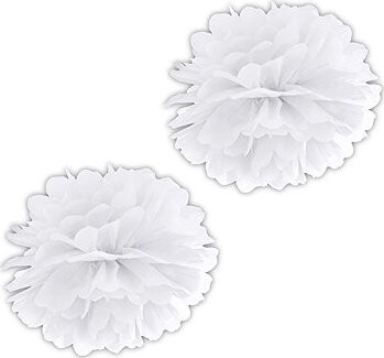 Partydeco Papierový brmbolec 35 cm biely 2 ks