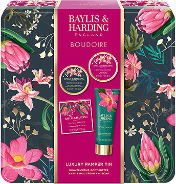 BAYLIS & HARDING sada v plechovej dóze Boudoire Tropical Paradise 150 ml