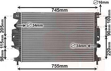VAN WEZEL chladič, chladenie motora 18012713