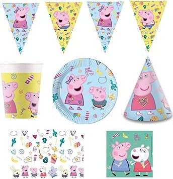 GODAN Detská narodeninová sada Prasiatko Pepa, 10 osôb
