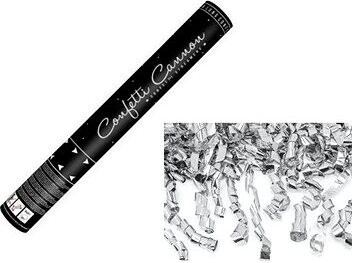 Konfety 40 cm strieborné stužky metalické