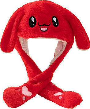 Excellent Plyšová čepice s pohyblivýma ušima - Červený králíček