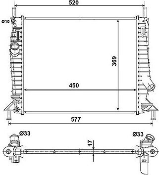 NRF Chladič, chladenie motora 53028