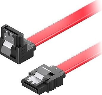 AlzaPower SATA 3.0 6Gbps 90° 0,5 m červený