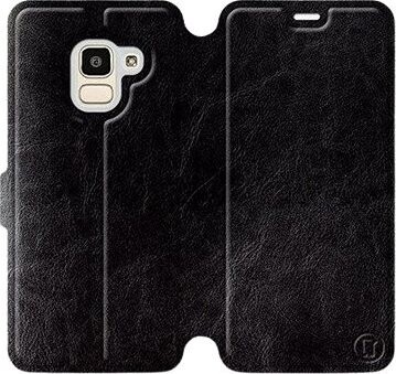 Flipové puzdro na mobil Samsung Galaxy J6 2018 vo vyhotovení Black & Gray so sivým vnútrom