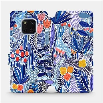 Mobiwear Flip puzdro na mobil Huawei Mate 20 Pro – MP03P Modrá kvetena