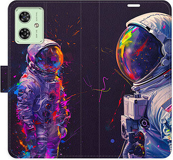 iSaprio Flip puzdro Neon Astronaut 02 pre Motorola Moto G54 5G/G54 5G Power Edition