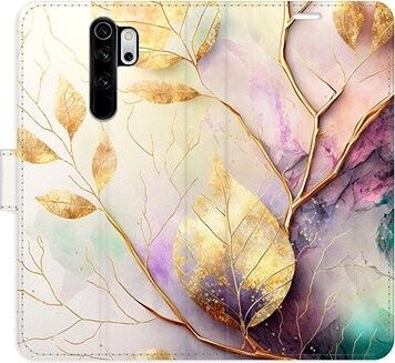 iSaprio flip puzdro Gold Leaves 02 na Xiaomi Redmi Note 8 Pro