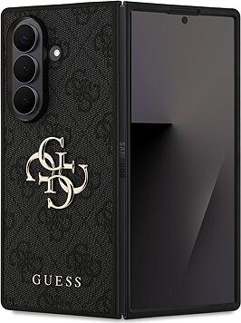 Guess PU 4G Metal Logo Zadný Kryt pre Samsung Galaxy Z Fold 7 Grey