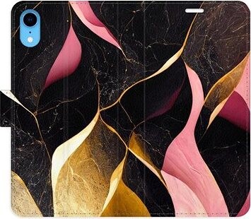 iSaprio flip puzdro Gold Pink Marble 02 pre iPhone XR