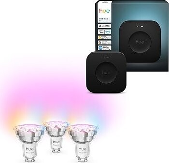 Philips Hue Bridge Pro + Philips Hue Essential White and Color Ambiance 4,7 W 345 GU10 3 ks