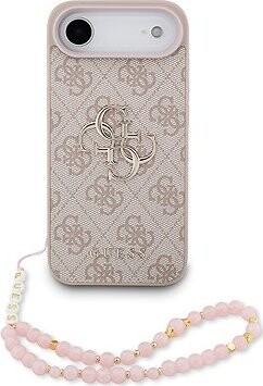 Guess PU 4G Metal Logo Strap Zadný Kryt pre iPhone Air Pink