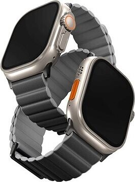 Uniq Revix Premium Edition Reversible Magnetic na Apple Watch 49/45/44/42 mm tmavosivý/svetlosivý