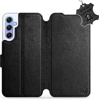 Mobiwear kožené flip na Samsung Galaxy A34 5G – Čierne