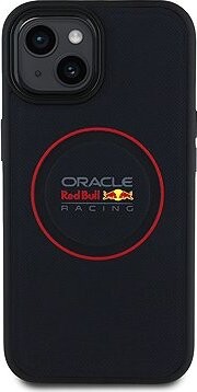 Red Bull PU Leather Red Ring MagSafe Zadný Kryt pre iPhone 15 Navy