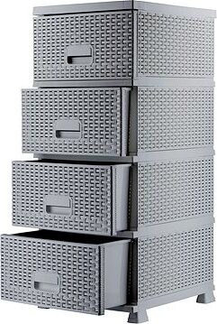 Zásuvková komoda MEGA PLAST MP1335 sivá metalíza