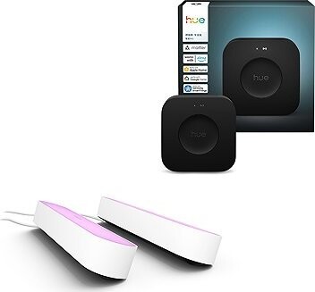 Philips Hue Bridge Pro + Philips Hue White and Color Ambiance Play Double pack White