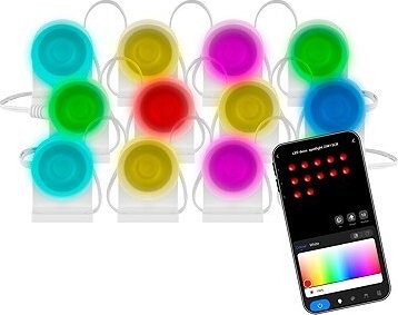 EMOS GoSmart LED bodové svietidlo, štartovacia sada – 255 cm, 12 dielov, RGBIC + CCT, stmievateľné,