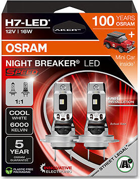 OSRAM NIGHT BREAKER LED SPEED H7, Dizajn 1 : 1, 2 ks + LEGO autíčko