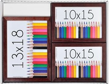 TRADAG sada 3 rámčekov, hnedý