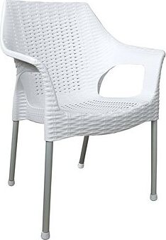 MEGA PLAST BELLA polyratan, AL nohy, biela