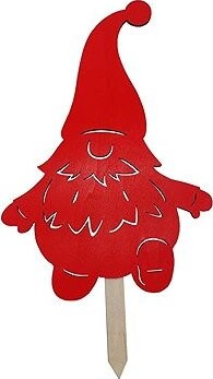 GOBA Vianočná dekorácia – drevený zápich, škriatok červený, 71 cm