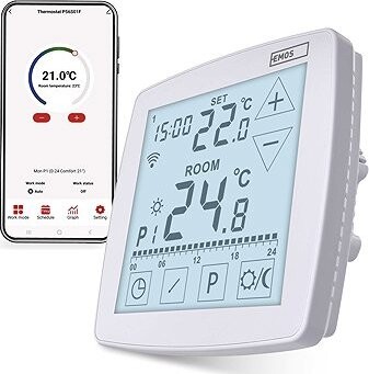 EMOS GoSmart P56S01F pokojový + podlahový, programovatelný, drátový, Wi-Fi, podomítkový