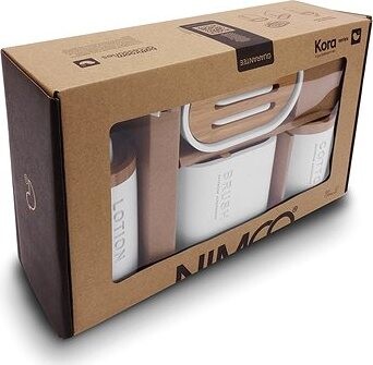 Nimco Sada do kúpeľne Kora biela – dávkovač mydla, mydelnička, dóza, stojan KO 24000SET-05