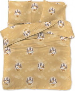 TEXTILOMANIE Obliečky z mikrovlákna STROMČEKY A OZDOBA žlté 2 ks 70 × 90 cm/200 × 220 cm