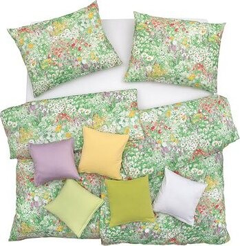 SCANquilt obliečky SATÉN DESIGN summer dream zelené 140 × 200/70 × 90 cm