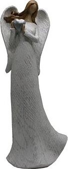 GOBA Vianočná dekorácia – keramický anjel, biely, 38 cm