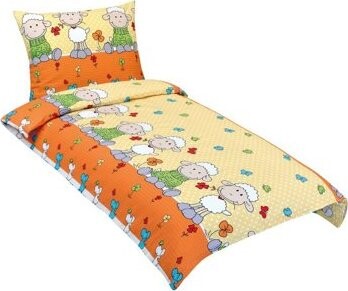BELLATEX Obliečky Junior KREP 80/029 ovečka oranžové 140 × 200, 70 × 90