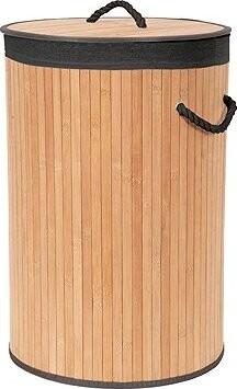 Compactor skládací kulatý koš na prádlo Bamboo, černý