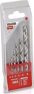 KREATOR 6 ks HSS Vrtákov do kovu 2-3-4-5-6-8 mm KRT012001