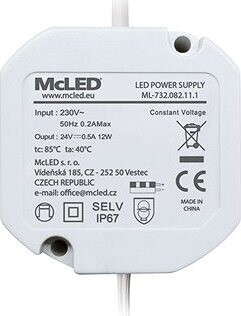 McLED Napájací zdroj 12 W, DC24 V/0,5 A, IP67, do elektroinštalačnej kazety