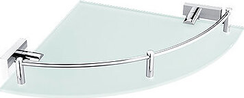 Nimco Polica do kúpeľne a sprchy rohová s ohrádkou – sklo kov Keira KE-22091RA-26