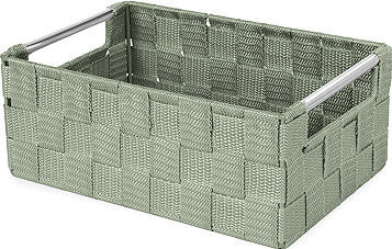 Compactor Úložný košík s kovovými držadlami Stan, tkané pásky, zelený S