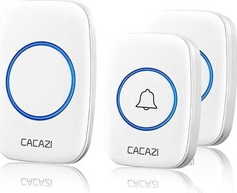 CACAZI A10 bezdrôtový 1× prijímač + 2× tlačidlo – biely