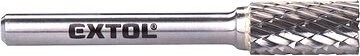 EXTOL INDUSTRIAL fréza karbidová, valcová s čelným ozubením, pr. 10 × 20 mm/stopka 6 mm, sek stredný (double-cut), 8703714